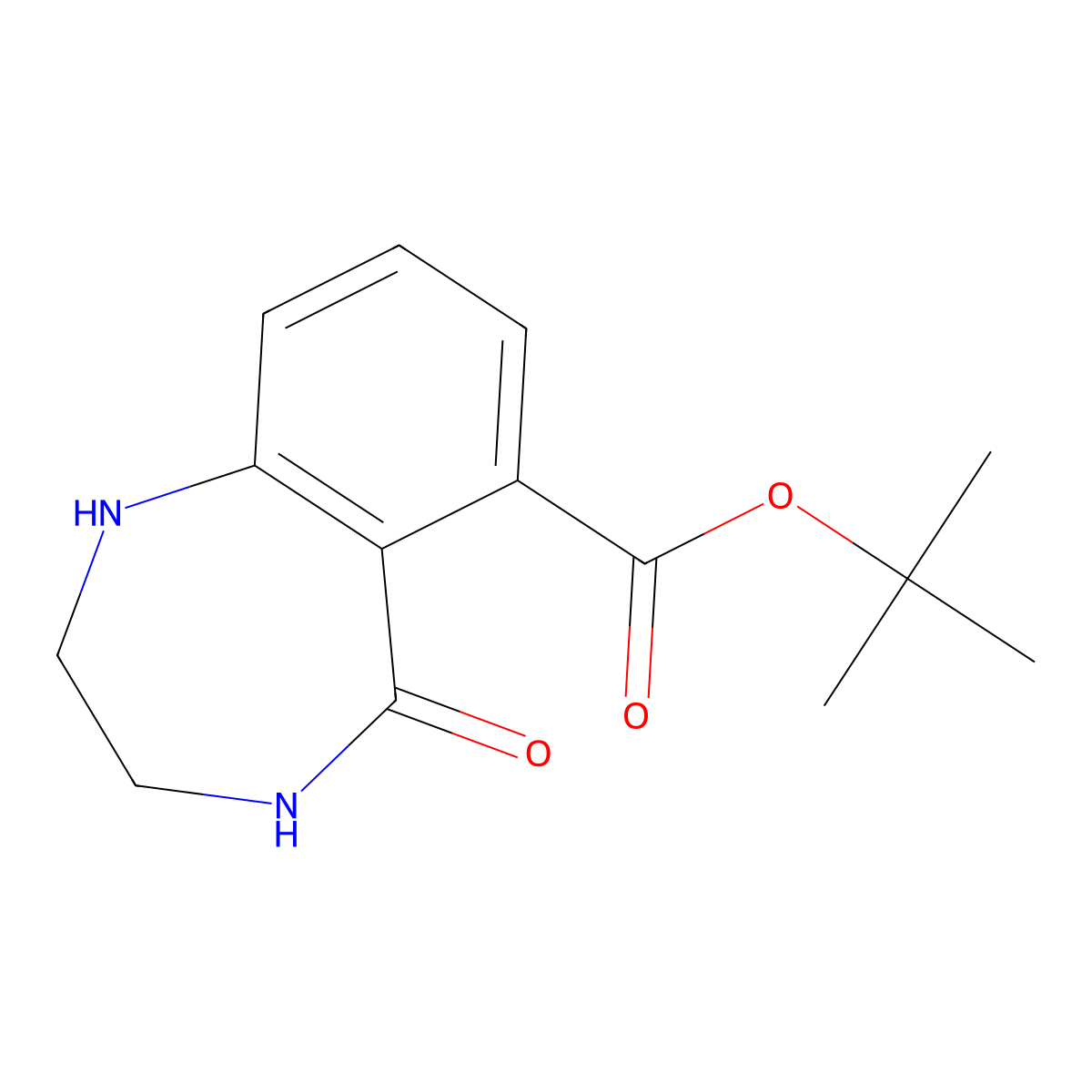 tert-butyl 5-oxo-2,3,4,5-tetrahydro-1H-1,4-benzodiazepine-6-carboxylate molecular structure, CAS 2639452-43-8