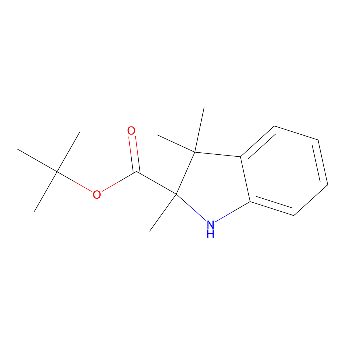 tert-butyl 2,3,3-trimethyl-2,3-dihydro-1H-indole-2-carboxylate molecular structure, CAS 2639452-52-9