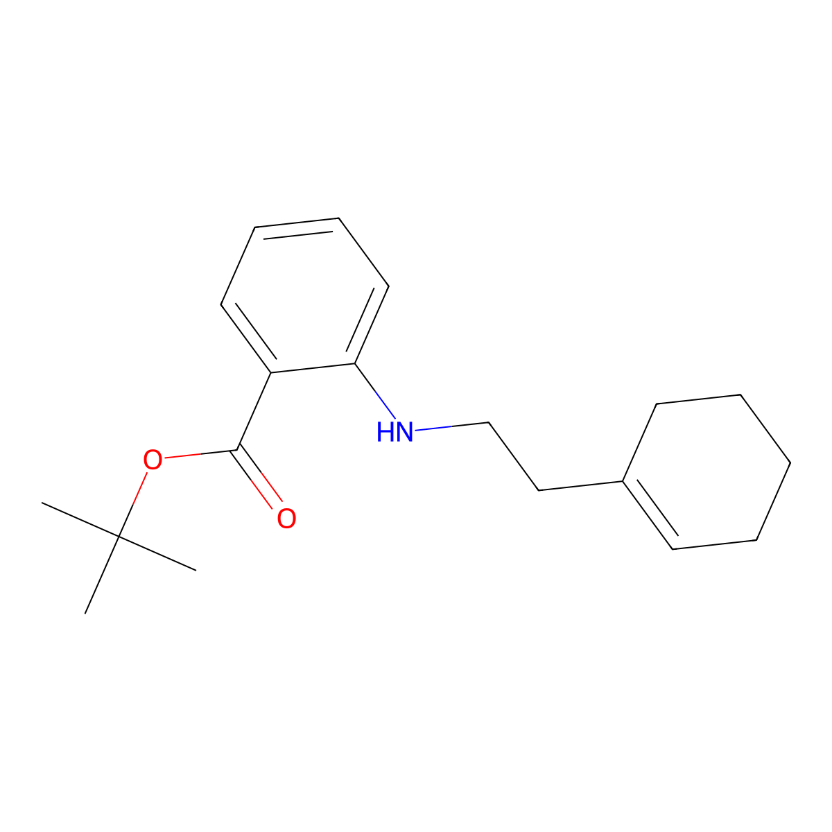 Tert-butyl 2-{[2-(cyclohex-1-en-1-yl)ethyl]amino}benzoate molecular structure, CAS 2639452-55-2