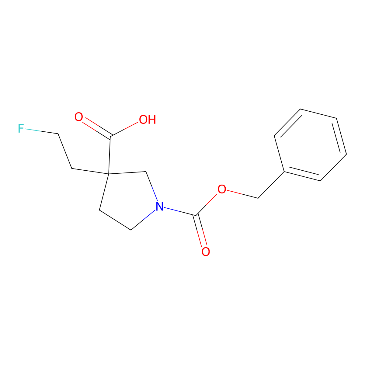 1-Benzyloxycarbonyl-3-(2-fluoroethyl)pyrrolidine-3-carboxylic acid molecular structure, CAS 2639452-67-6