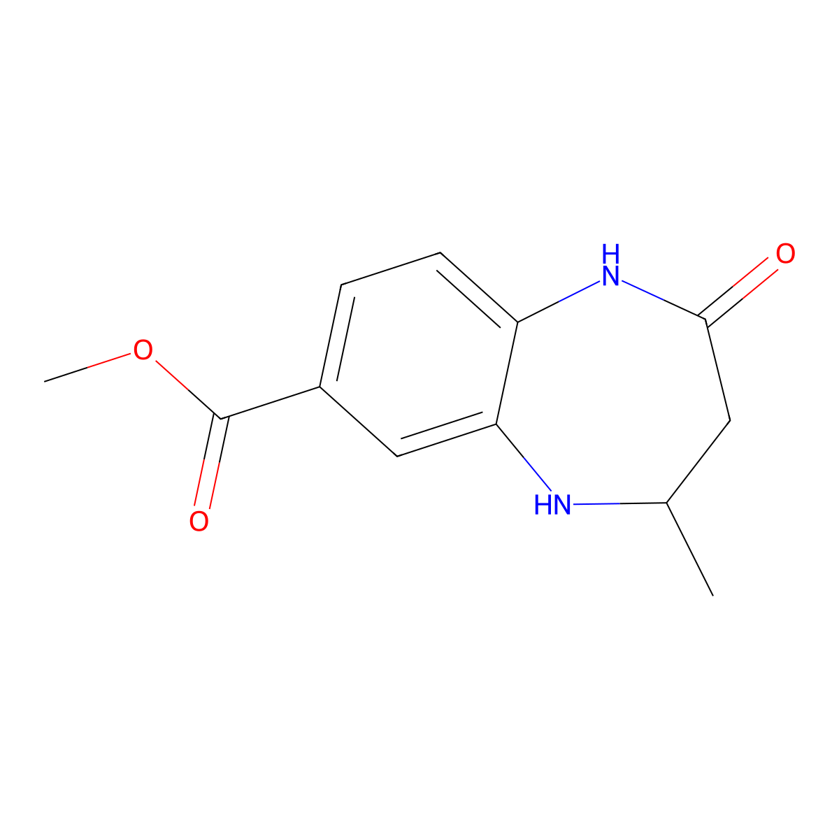methyl 4-methyl-2-oxo-2,3,4,5-tetrahydro-1H-1,5-benzodiazepine-7-carboxylate molecular structure, CAS 2639452-71-2