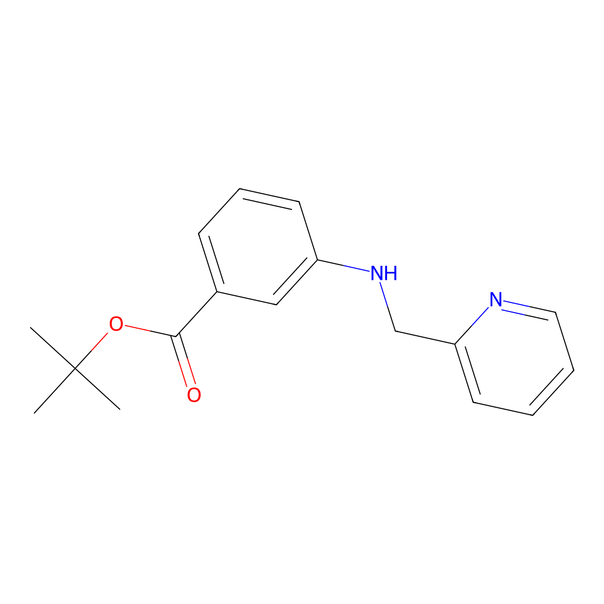 Tert-butyl 3-{[(pyridin-2-yl)methyl]amino}benzoate molecular structure, CAS 2639452-82-5