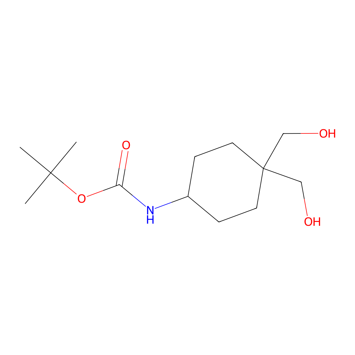 tert-butyl N-[4,4-bis(hydroxymethyl)cyclohexyl]carbamate molecular structure, CAS 2639452-84-7