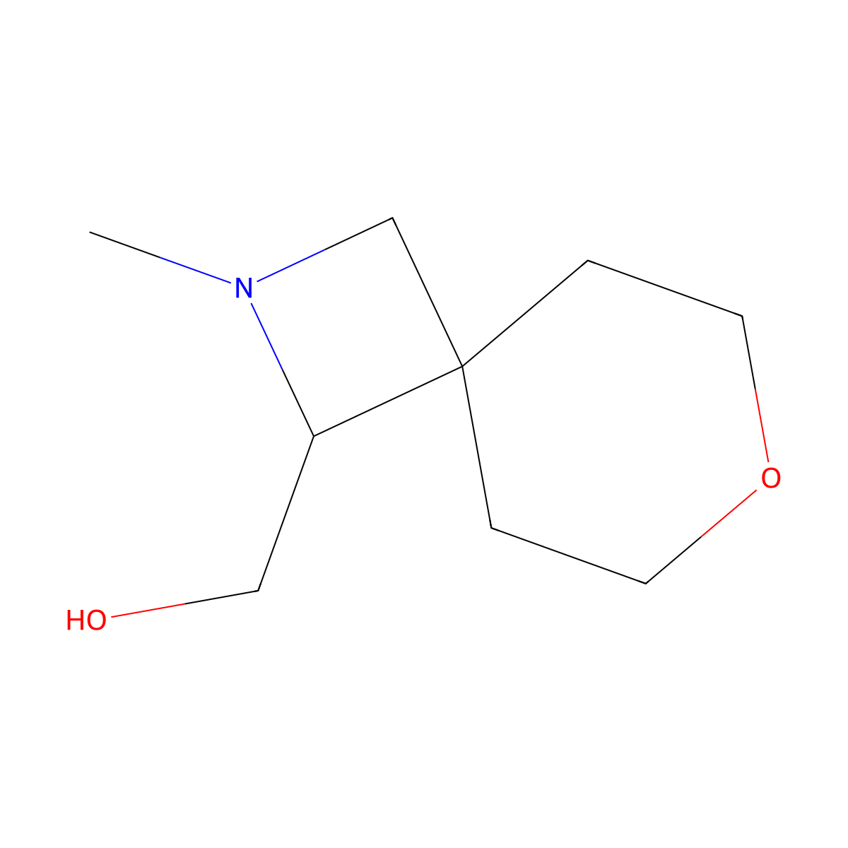 {2-Methyl-7-oxa-2-azaspiro[3.5]nonan-1-yl}methanol molecular structure, CAS 2639452-94-9