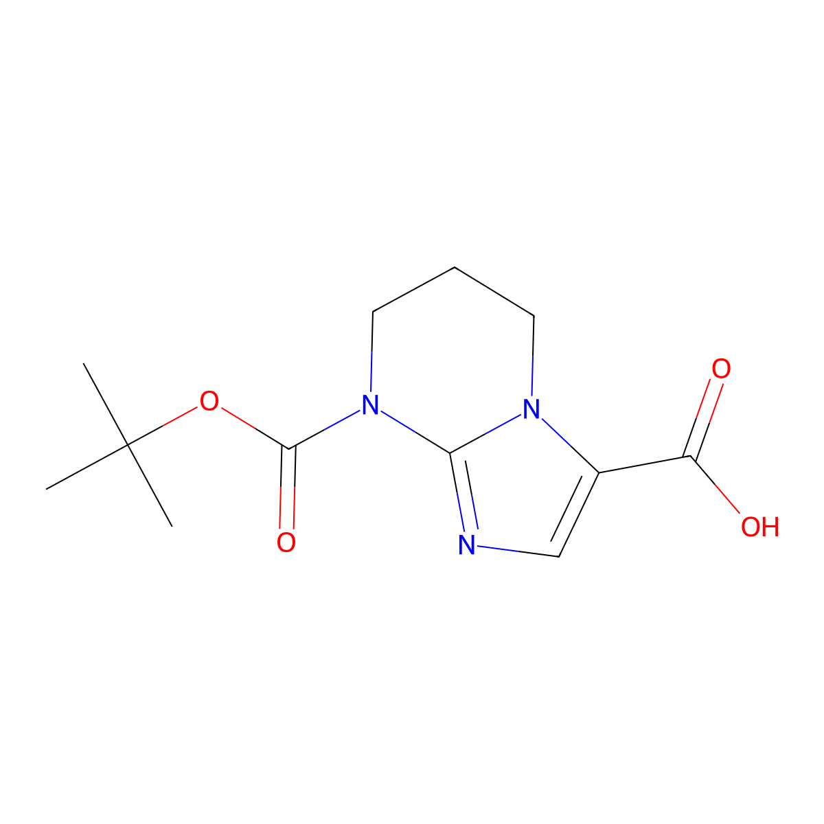 8-[(tert-butoxy)carbonyl]-5H,6H,7H,8H-imidazo[1,2-a]pyrimidine-3-carboxylic acid molecular structure, CAS 2639453-07-7