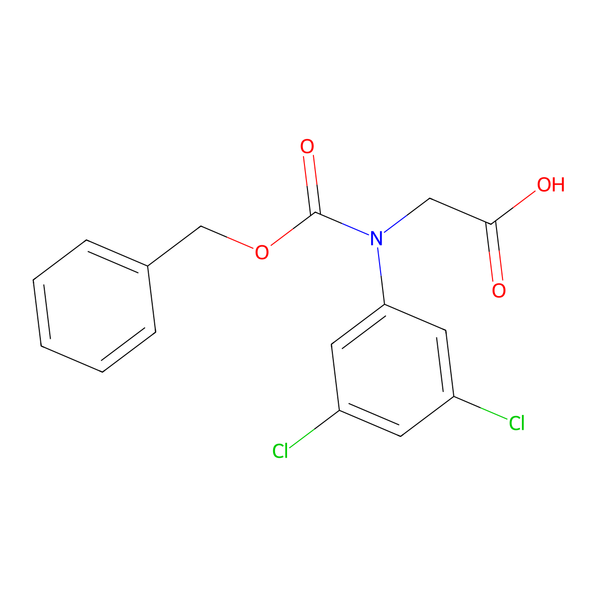 2-{[(Benzyloxy)carbonyl](3,5-dichlorophenyl)amino}acetic acid molecular structure, CAS 2639453-13-5