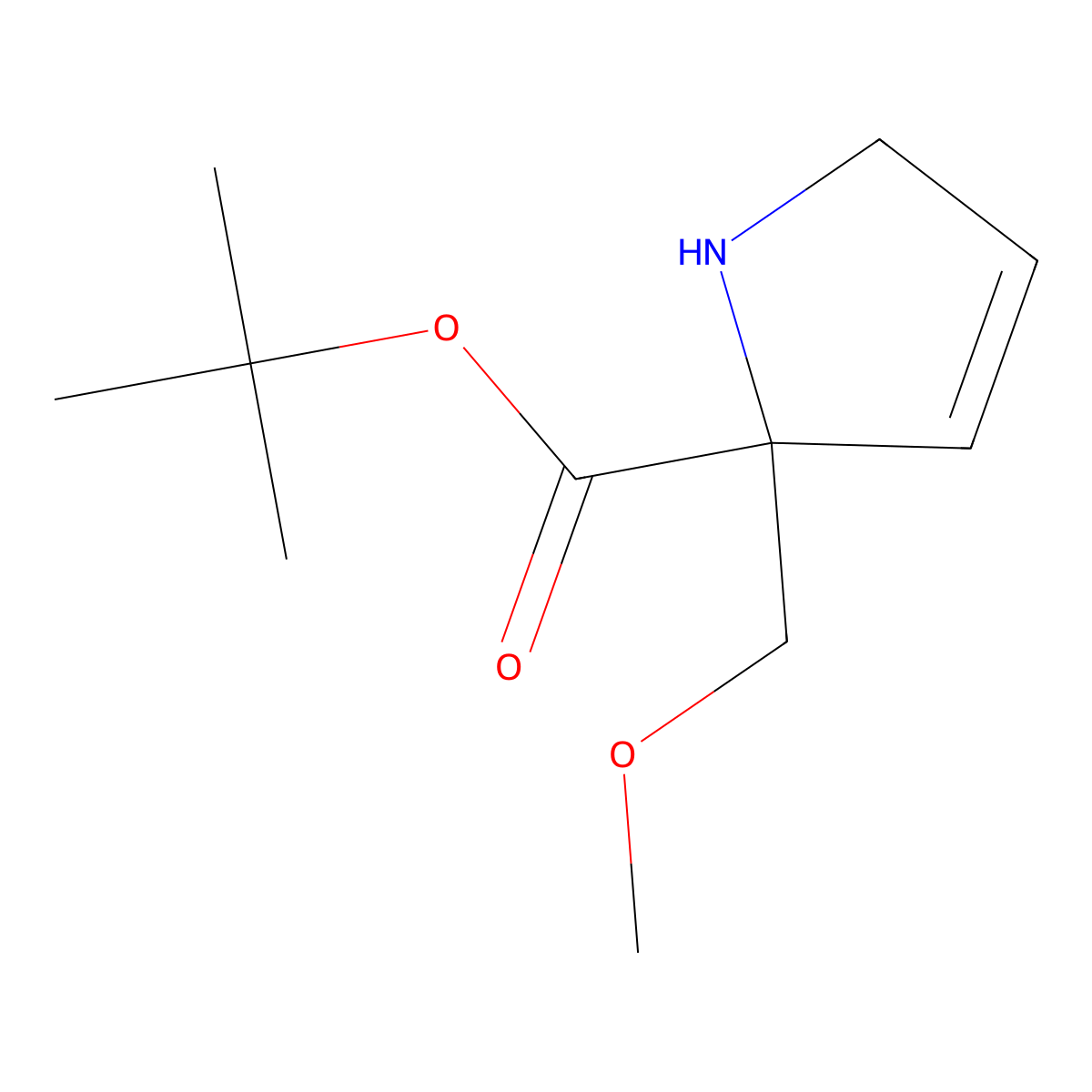 tert-butyl 2-(methoxymethyl)-2,5-dihydro-1H-pyrrole-2-carboxylate molecular structure, CAS 2639453-24-8