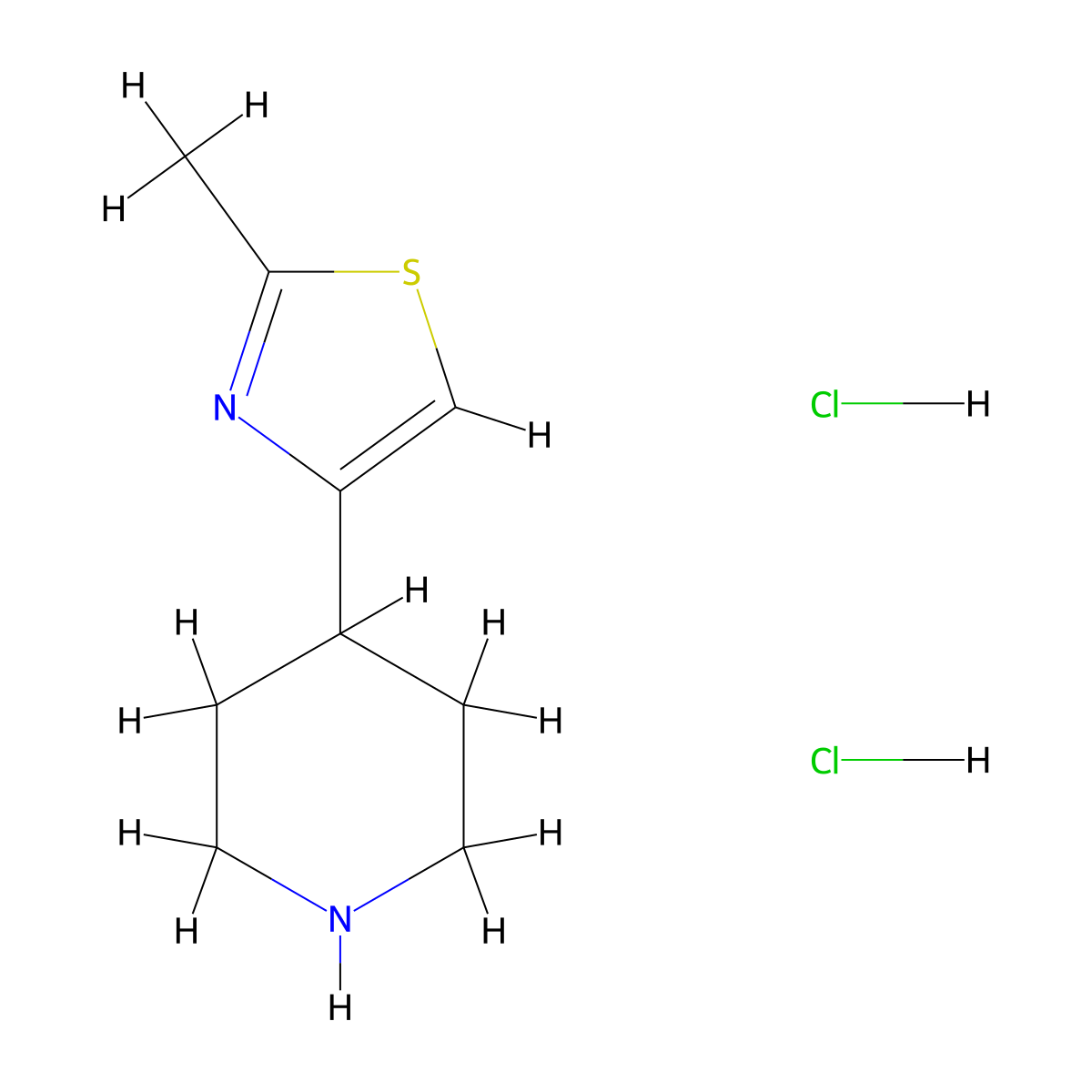 4-(2-Methyl-1,3-thiazol-4-yl)piperidine dihydrochloride molecular structure, CAS 2639453-33-9