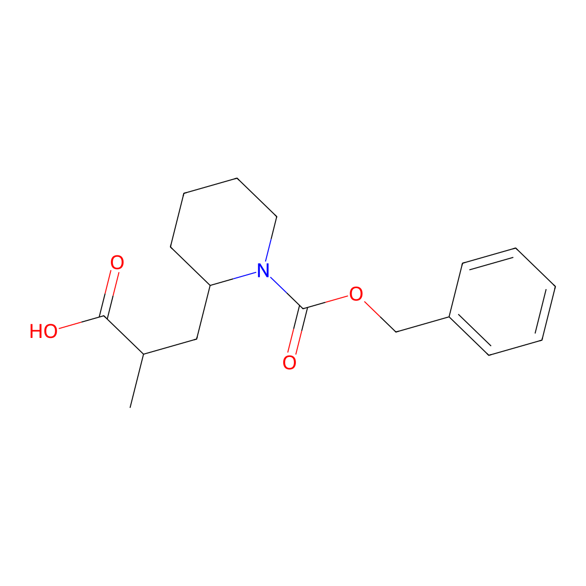 3-{1-[(Benzyloxy)carbonyl]piperidin-2-yl}-2-methylpropanoic acid molecular structure, CAS 2639453-39-5