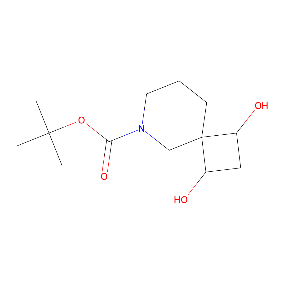 Tert-butyl 1,3-dihydroxy-6-azaspiro[3.5]nonane-6-carboxylate molecular structure, CAS 2639453-41-9