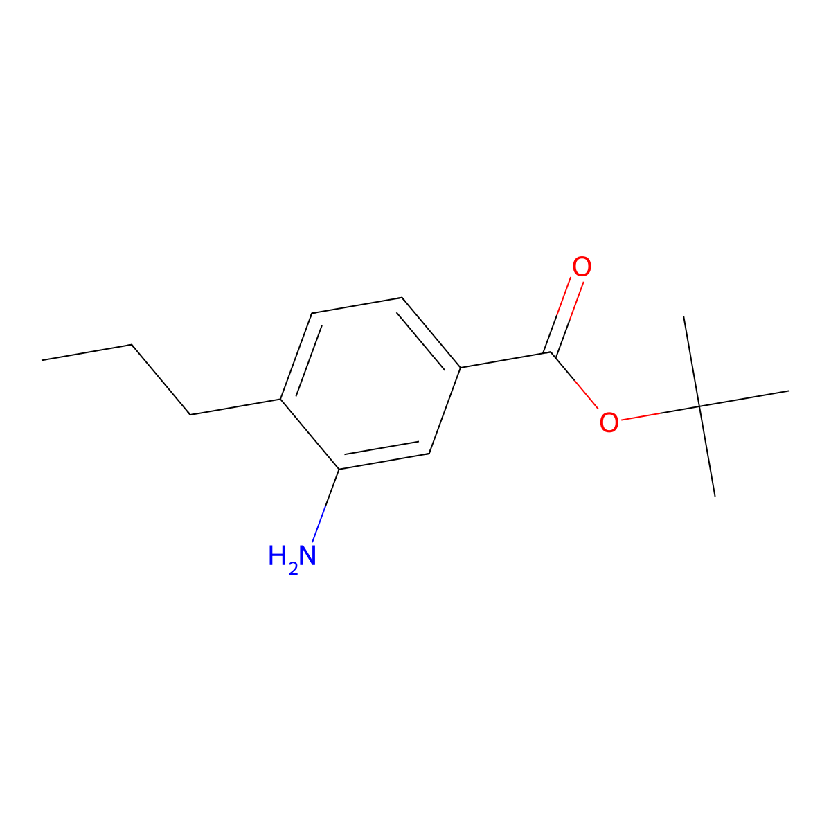 Tert-butyl 3-amino-4-propylbenzoate molecular structure, CAS 2639453-44-2