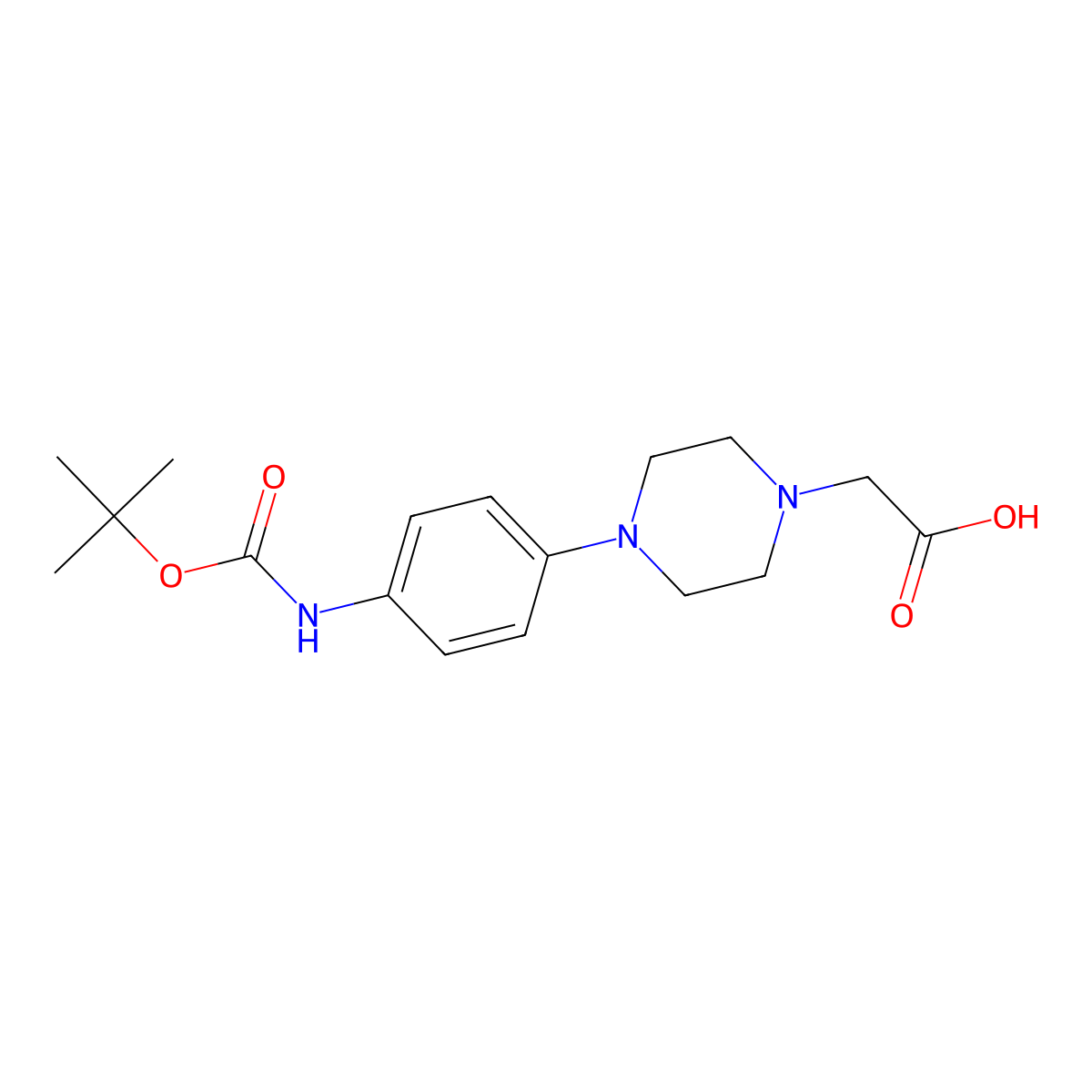 2-[4-(4-{[(Tert-butoxy)carbonyl]amino}phenyl)piperazin-1-yl]acetic acid molecular structure, CAS 2639453-50-0