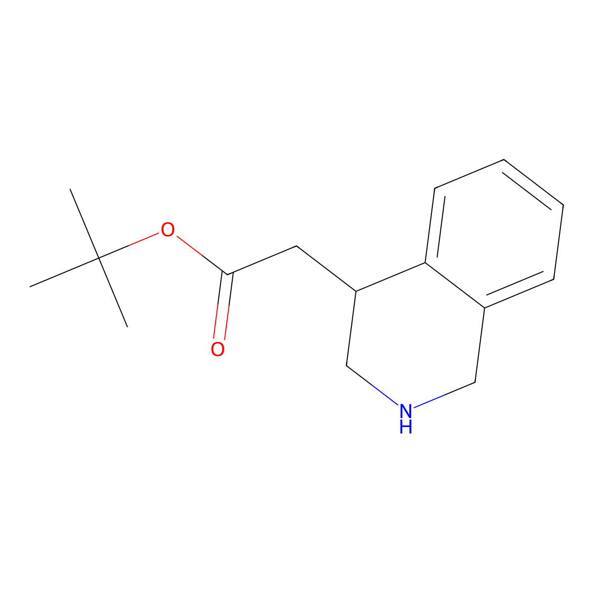 Tert-butyl 2-(1,2,3,4-tetrahydroisoquinolin-4-yl)acetate molecular structure, CAS 2639453-65-7