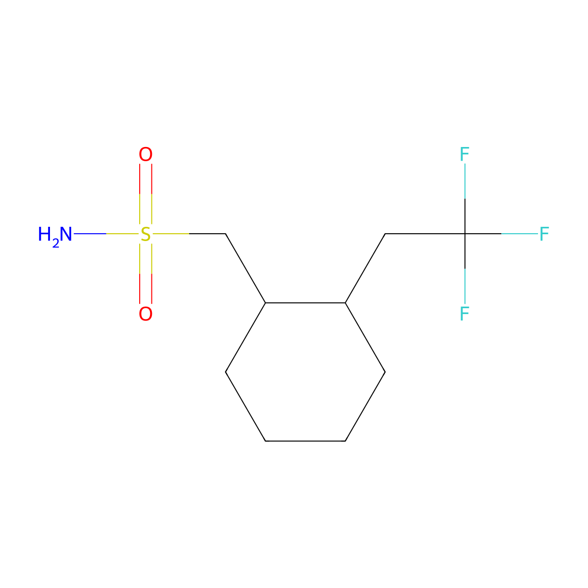 [2-(2,2,2-Trifluoroethyl)cyclohexyl]methanesulfonamide molecular structure, CAS 2639453-67-9