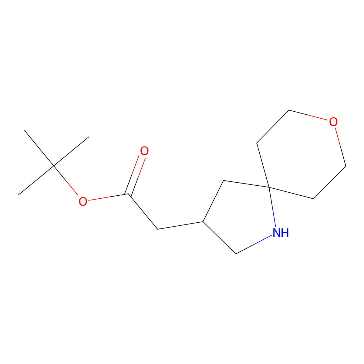 Tert-butyl 2-{8-oxa-1-azaspiro[4.5]decan-3-yl}acetate molecular structure, CAS 2639453-68-0
