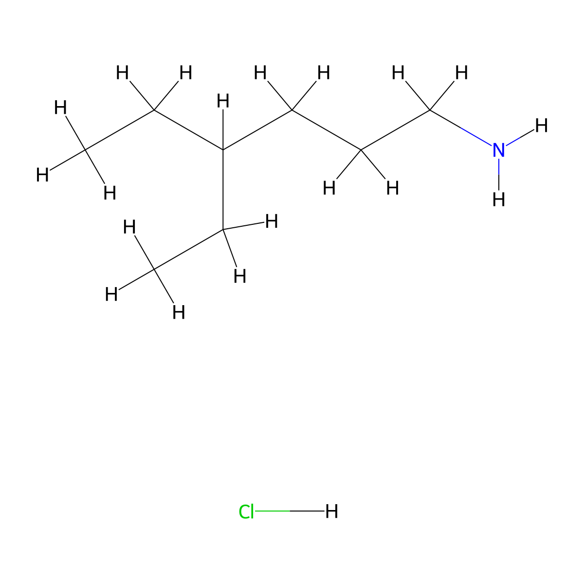 4-Ethylhexan-1-amine hydrochloride molecular structure, CAS 2639453-75-9