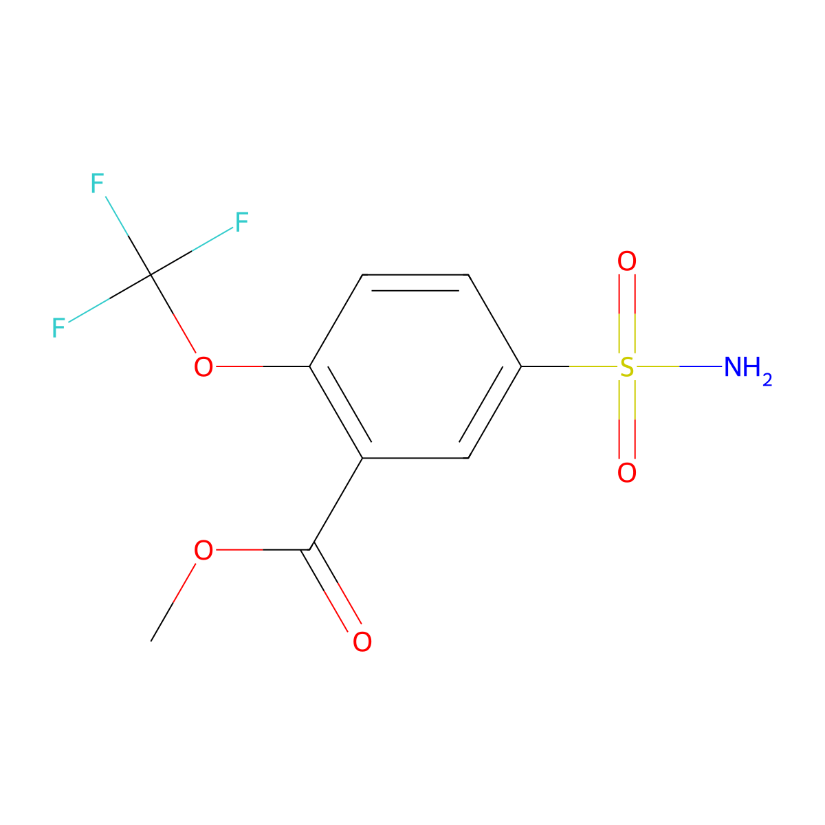 Methyl 5-sulfamoyl-2-(trifluoromethoxy)benzoate molecular structure, CAS 2639453-79-3