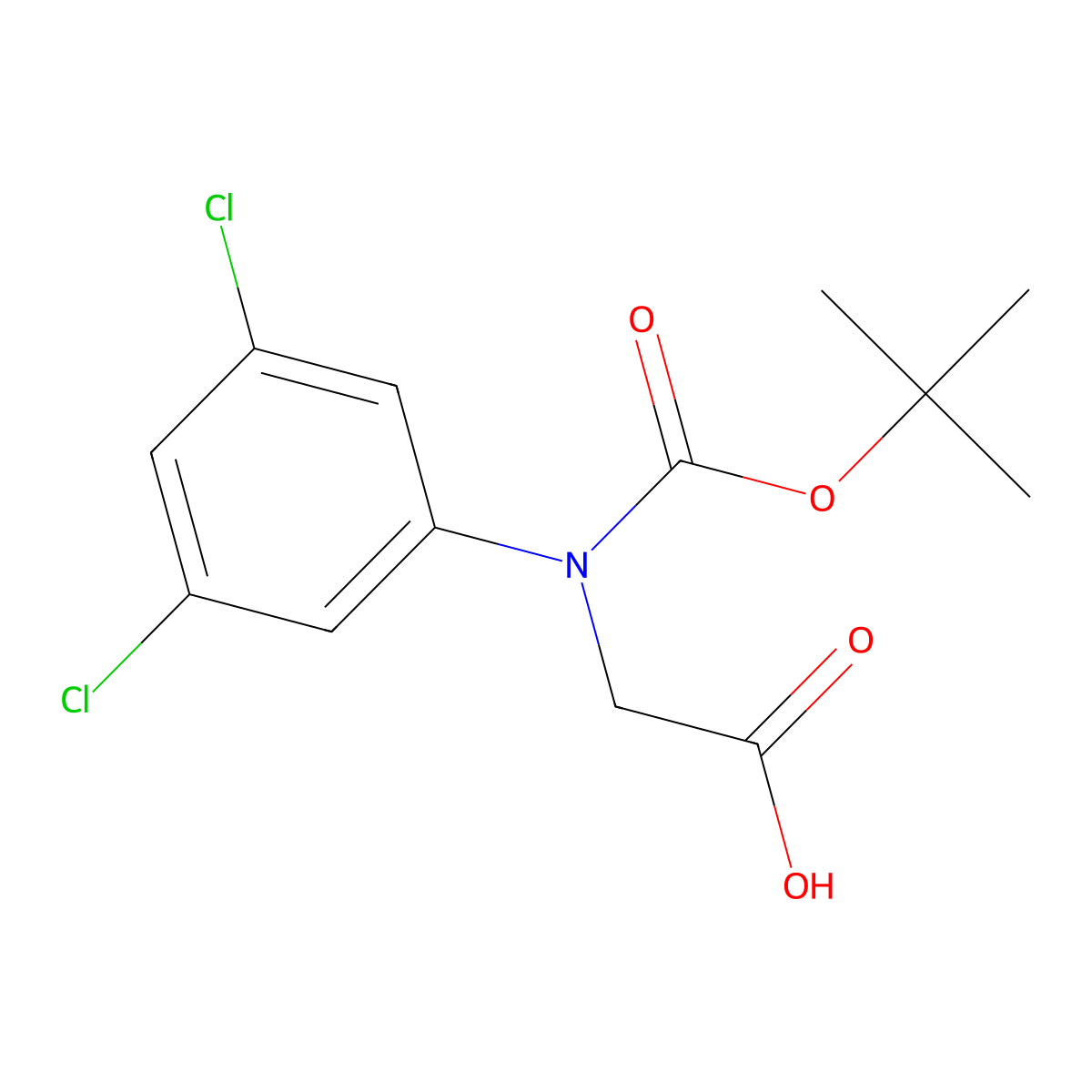 2-{[(Tert-butoxy)carbonyl](3,5-dichlorophenyl)amino}acetic acid molecular structure, CAS 2639453-86-2