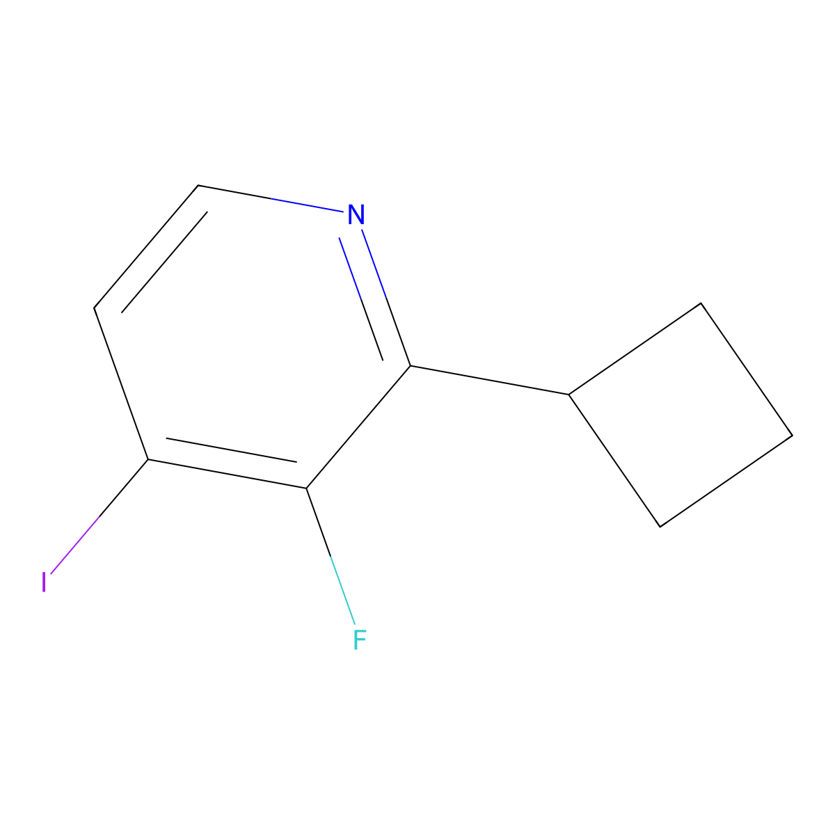2-Cyclobutyl-3-fluoro-4-iodopyridine molecular structure, CAS 2639453-90-8