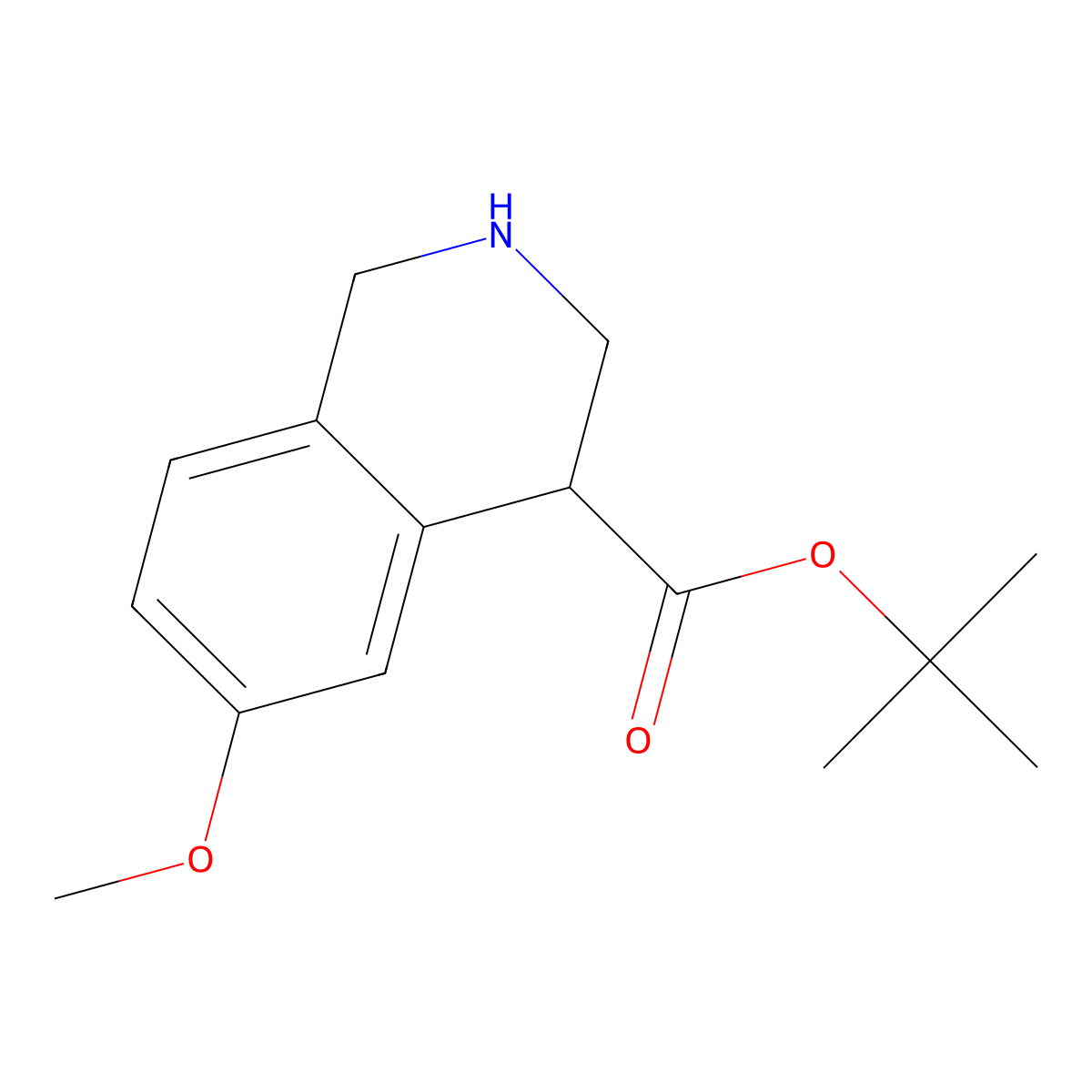 Tert-butyl 6-methoxy-1,2,3,4-tetrahydroisoquinoline-4-carboxylate molecular structure, CAS 2639453-92-0