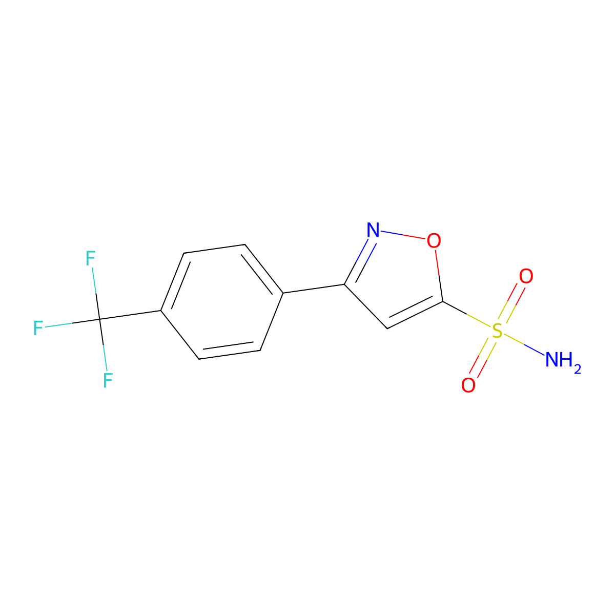 3-[4-(Trifluoromethyl)phenyl]-1,2-oxazole-5-sulfonamide molecular structure, CAS 2639454-02-5