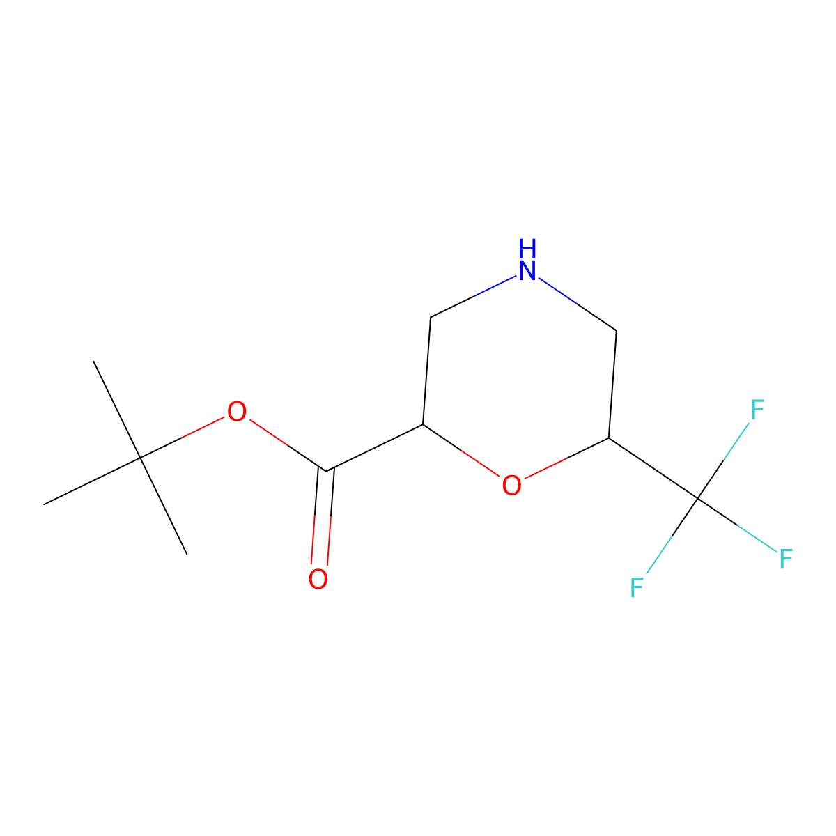 Tert-butyl 6-(trifluoromethyl)morpholine-2-carboxylate molecular structure, CAS 2639454-06-9