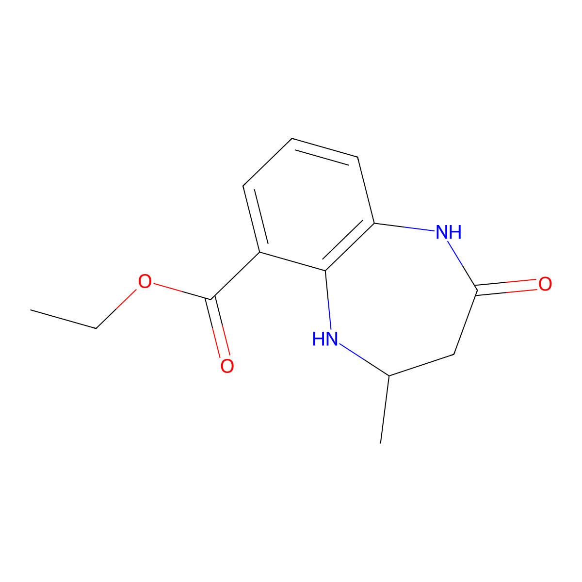ethyl 4-methyl-2-oxo-2,3,4,5-tetrahydro-1H-1,5-benzodiazepine-6-carboxylate molecular structure, CAS 2639454-23-0