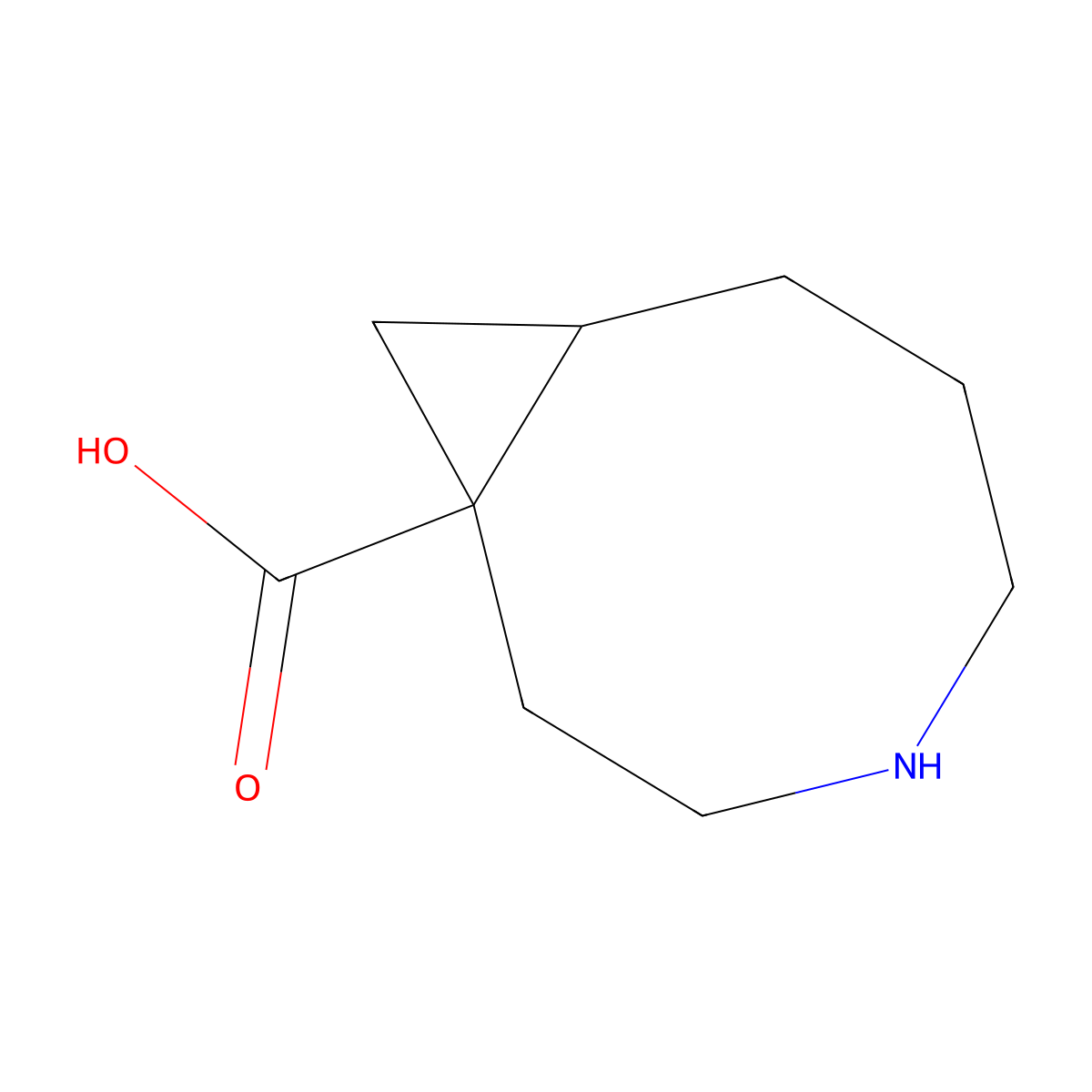 4-Azabicyclo[6.1.0]nonane-1-carboxylic acid molecular structure, CAS 2639454-25-2