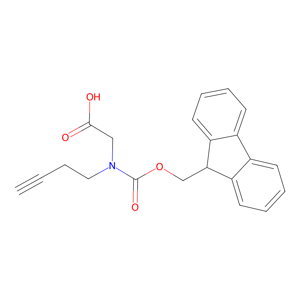 2-[(but-3-yn-1-yl)({[(9H-fluoren-9-yl)methoxy]carbonyl})amino]acetic acid molecular structure, CAS 2639454-35-4