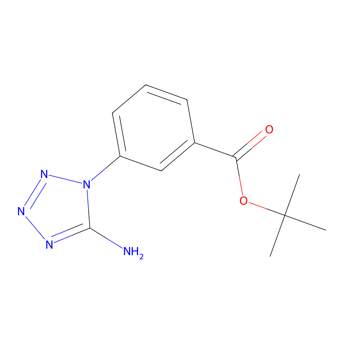 tert-butyl 3-(5-amino-1H-1,2,3,4-tetrazol-1-yl)benzoate molecular structure, CAS 2639454-42-3