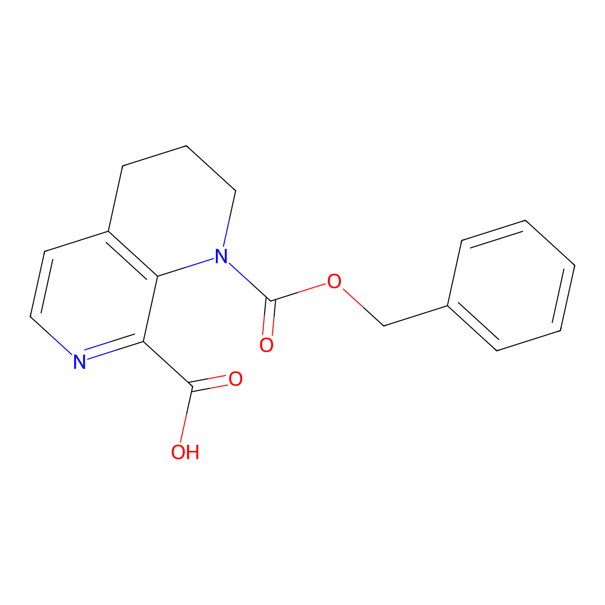 1-[(Benzyloxy)carbonyl]-1,2,3,4-tetrahydro-1,7-naphthyridine-8-carboxylic acid molecular structure, CAS 2639454-49-0