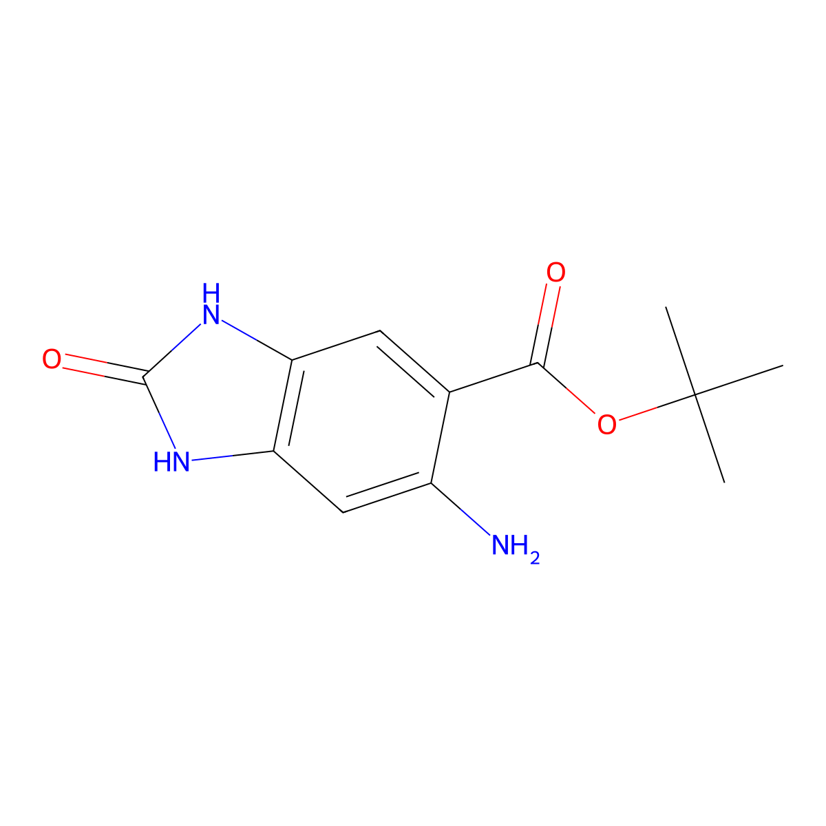 tert-butyl 6-amino-2-oxo-2,3-dihydro-1H-1,3-benzodiazole-5-carboxylate molecular structure, CAS 2639454-57-0