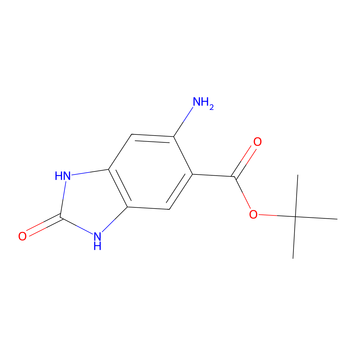 tert-butyl 6-amino-2-oxo-2,3-dihydro-1H-1,3-benzodiazole-5-carboxylate molecular structure, CAS 2639454-57-0