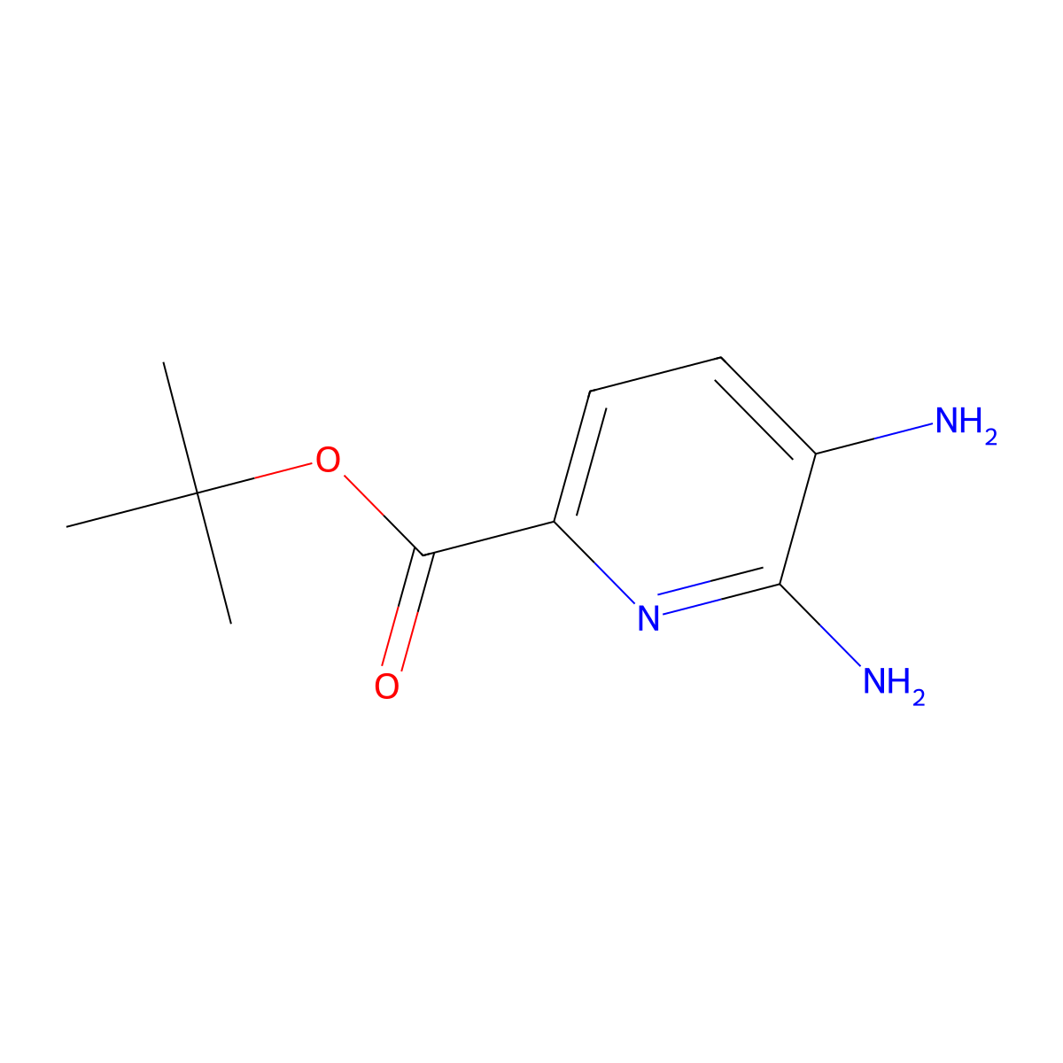 Tert-butyl 5,6-diaminopyridine-2-carboxylate molecular structure, CAS 2639454-64-9