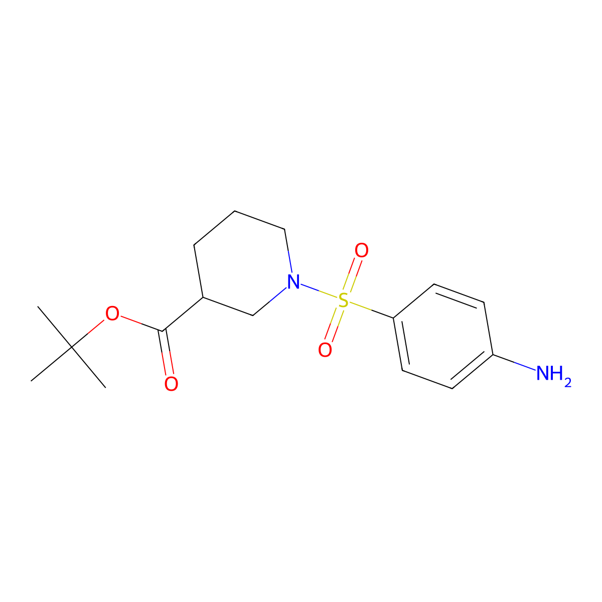 Tert-butyl 1-(4-aminobenzenesulfonyl)piperidine-3-carboxylate molecular structure, CAS 2639454-68-3