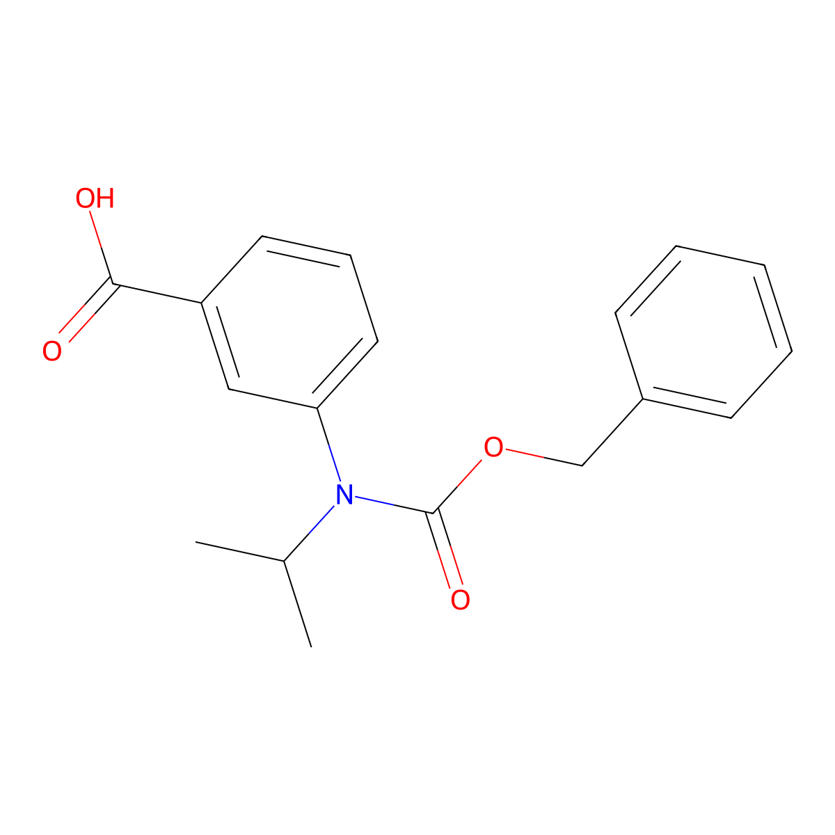 3-{[(Benzyloxy)carbonyl](propan-2-yl)amino}benzoic acid molecular structure, CAS 2639454-70-7