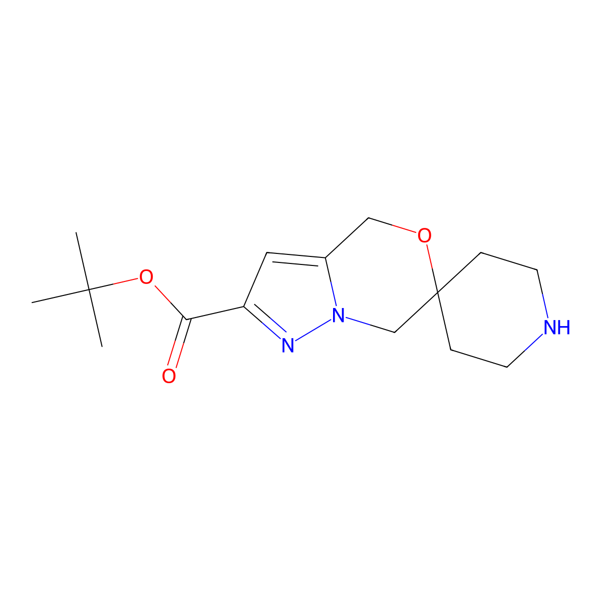 Tert-butyl 4',7'-dihydrospiro[piperidine-4,6'-pyrazolo[3,2-c][1,4]oxazine]-2'-carboxylate molecular structure, CAS 2639454-89-8