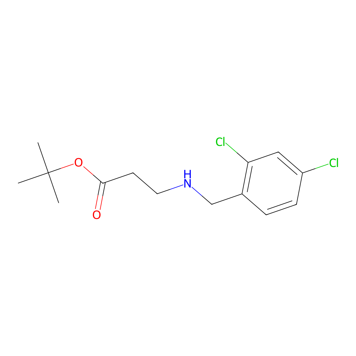 Tert-butyl 3-{[(2,4-dichlorophenyl)methyl]amino}propanoate molecular structure, CAS 2639454-90-1