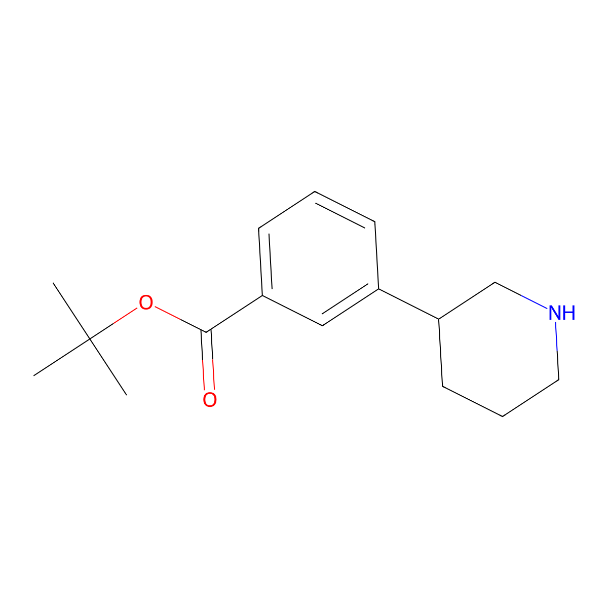 Tert-butyl 3-(piperidin-3-yl)benzoate molecular structure, CAS 2639454-94-5
