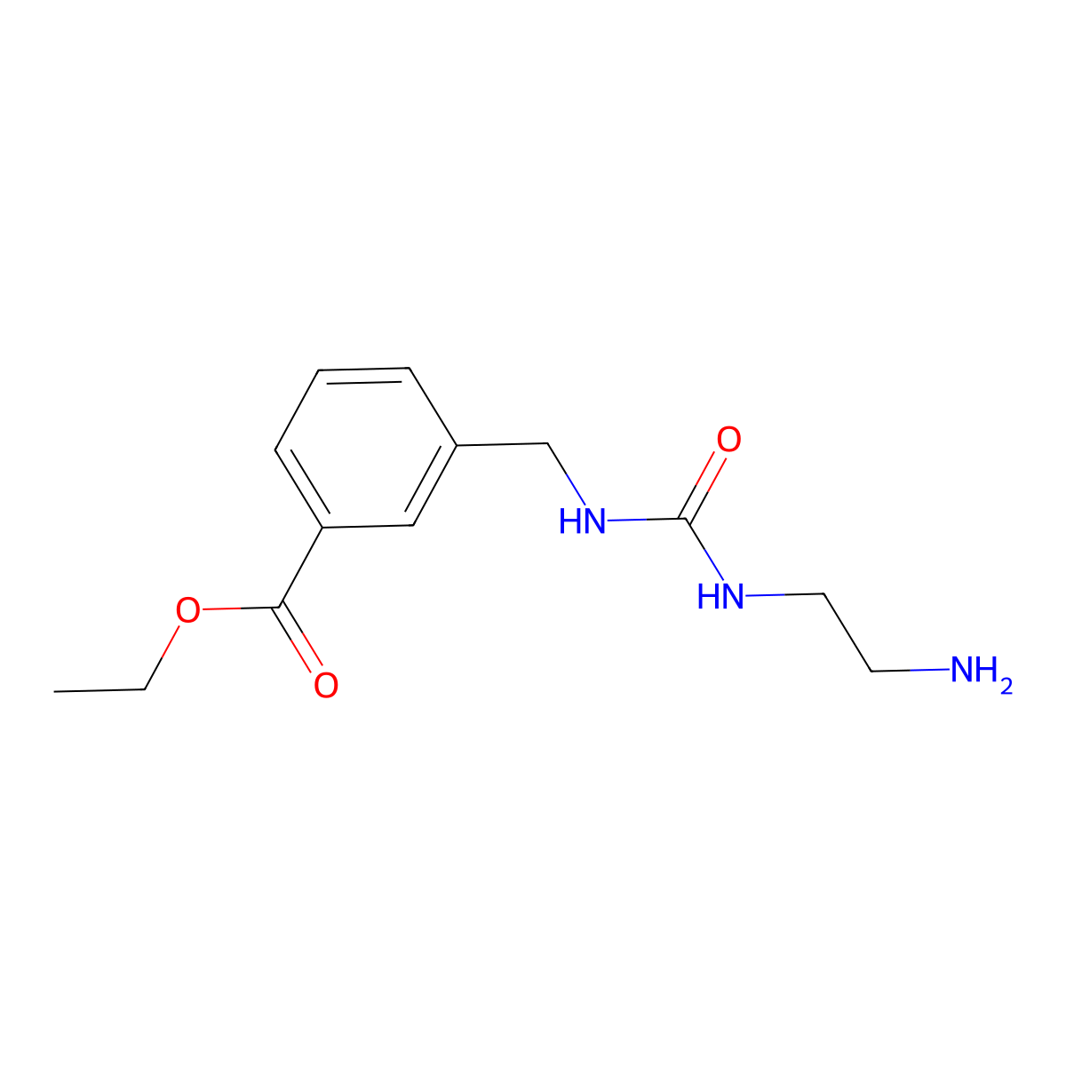 Ethyl 3-({[(2-aminoethyl)carbamoyl]amino}methyl)benzoate molecular structure, CAS 2639455-10-8