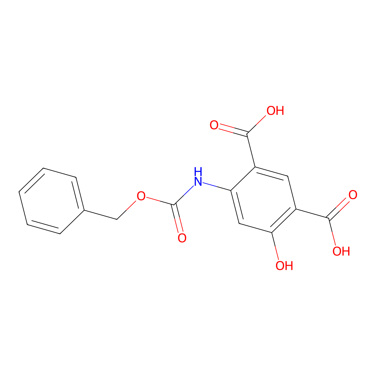 4-{[(Benzyloxy)carbonyl]amino}-6-hydroxybenzene-1,3-dicarboxylic acid molecular structure, CAS 2639455-11-9