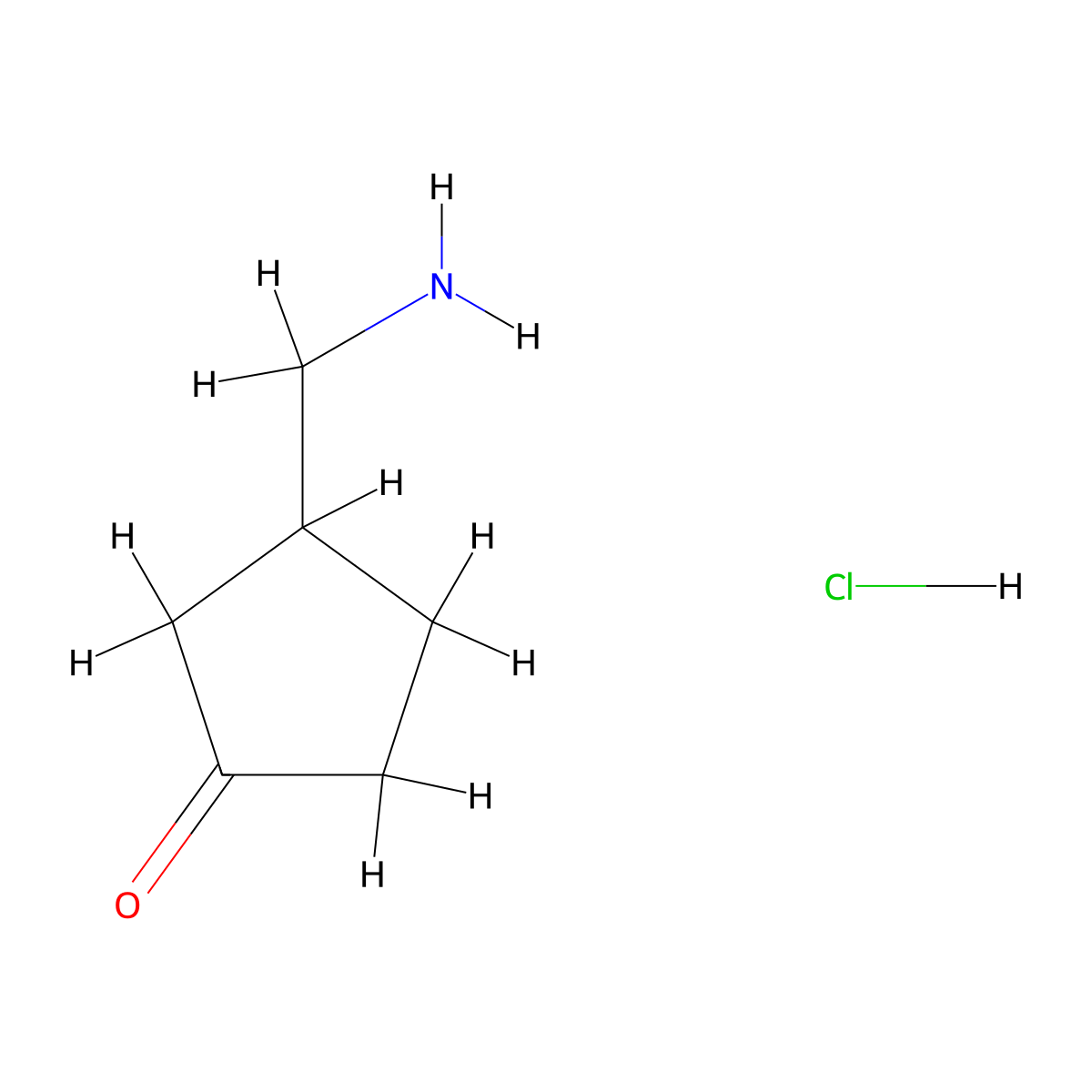 3-(Aminomethyl)cyclopentan-1-one hydrochloride molecular structure, CAS 2639455-22-2