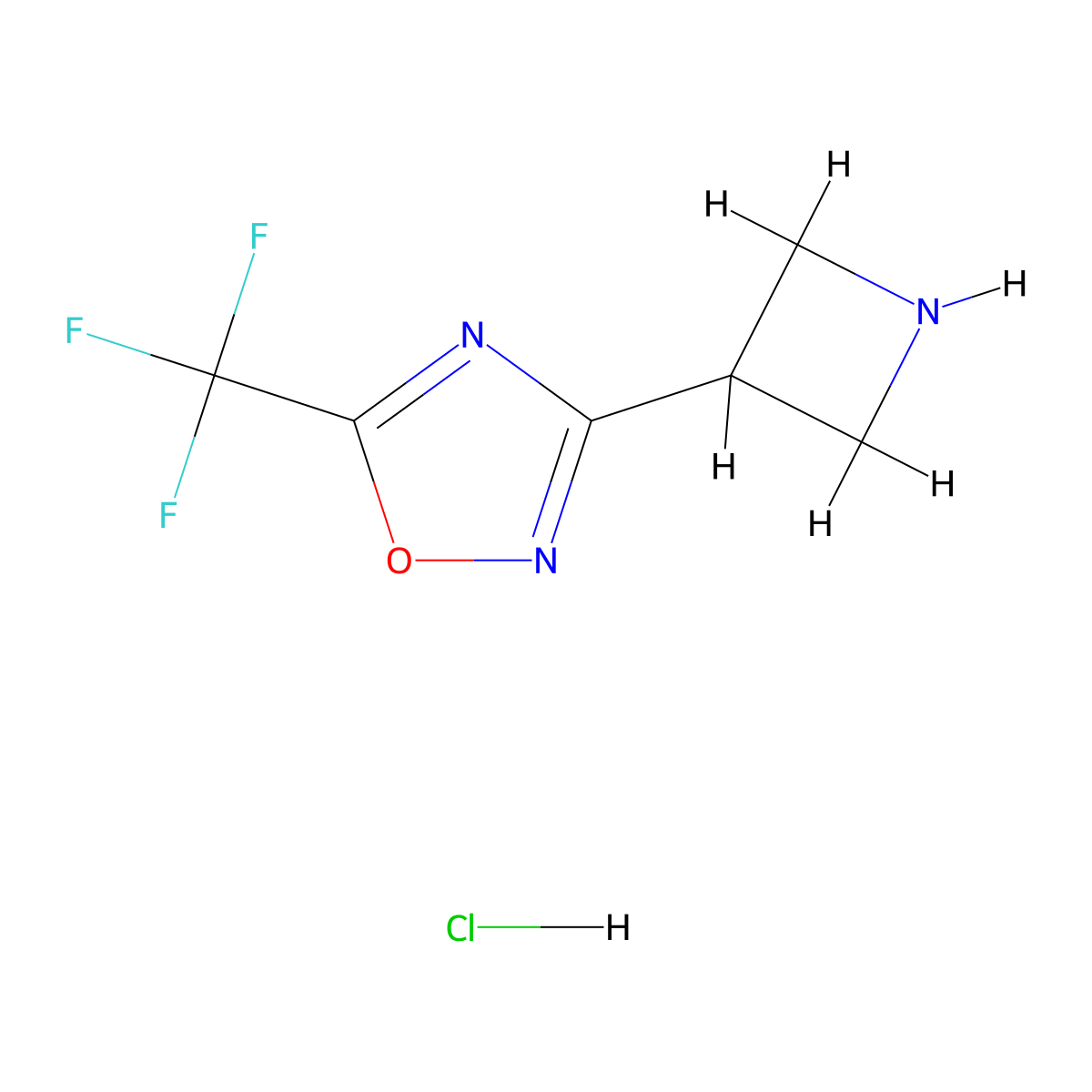 3-(Azetidin-3-yl)-5-(trifluoromethyl)-1,2,4-oxadiazole hydrochloride molecular structure, CAS 2639455-28-8