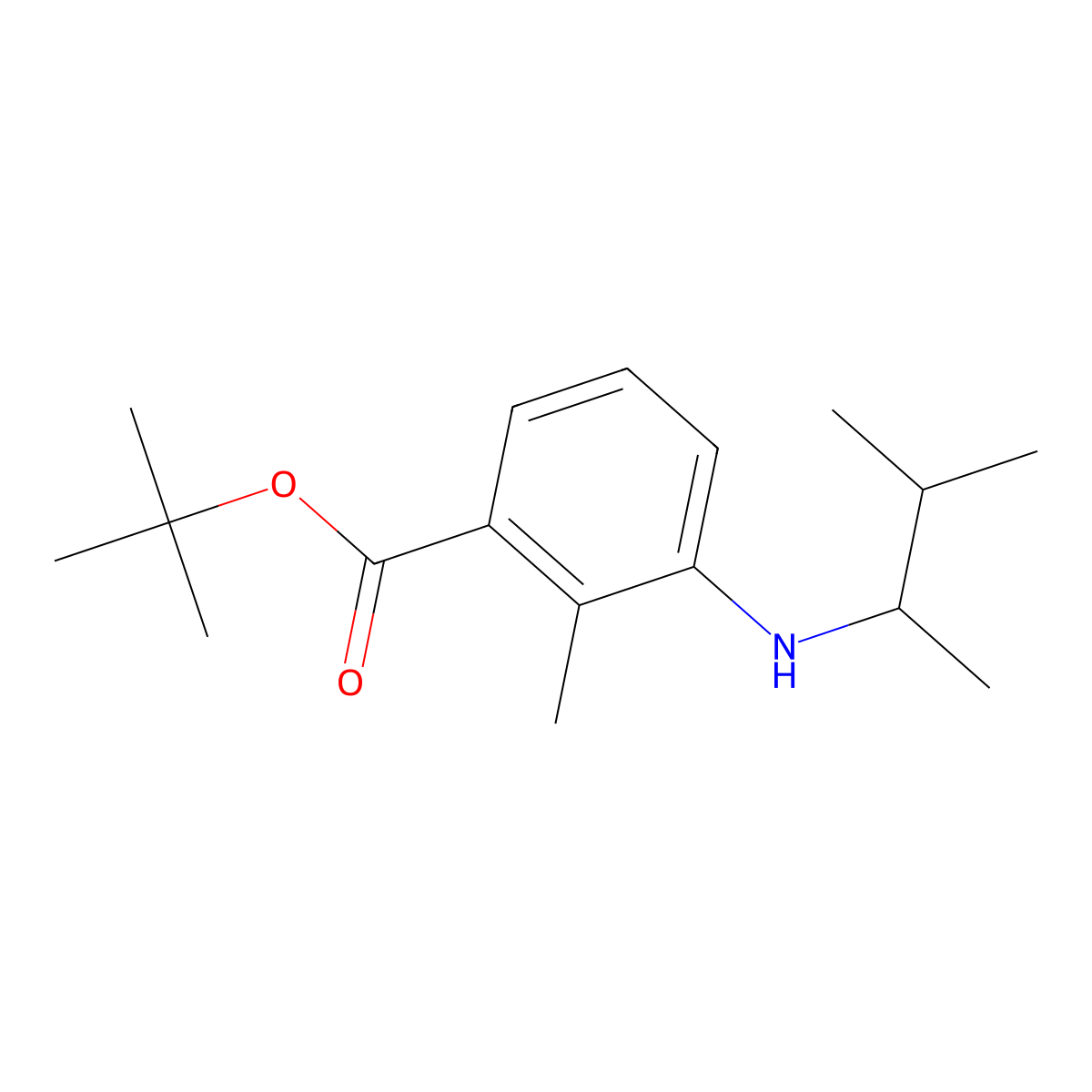 Tert-butyl 2-methyl-3-[(3-methylbutan-2-yl)amino]benzoate molecular structure, CAS 2639455-39-1
