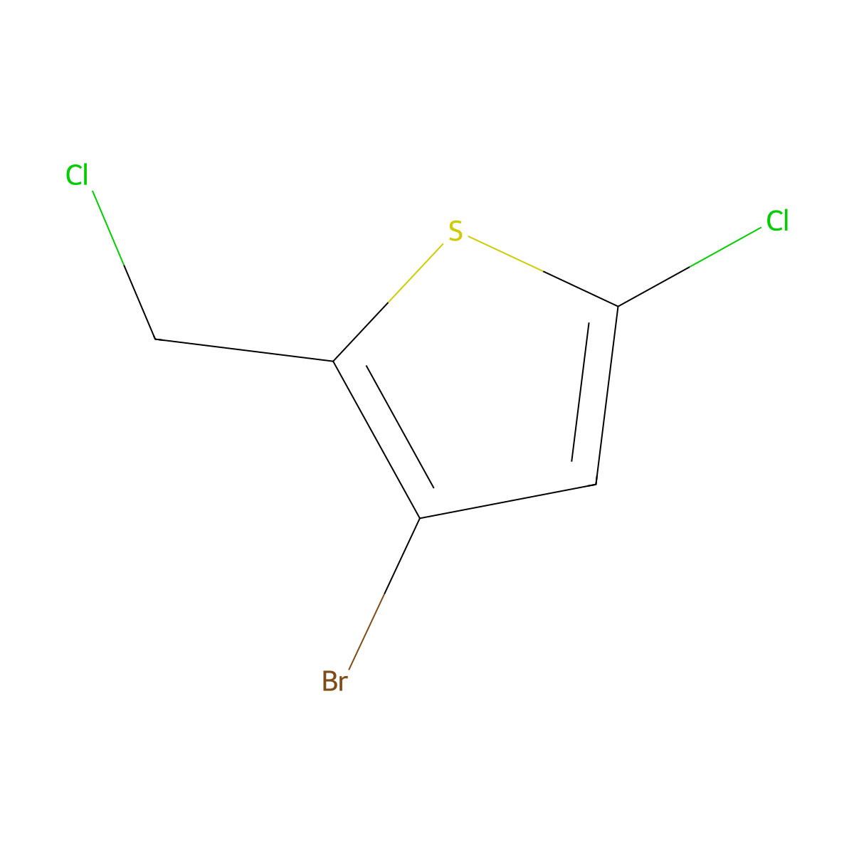 3-Bromo-5-chloro-2-(chloromethyl)thiophene molecular structure, CAS 2639455-44-8