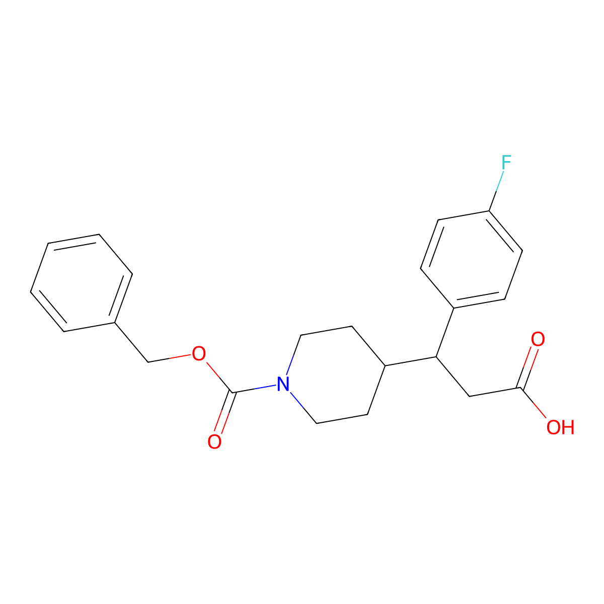3-{1-[(Benzyloxy)carbonyl]piperidin-4-yl}-3-(4-fluorophenyl)propanoic acid molecular structure, CAS 2639455-49-3