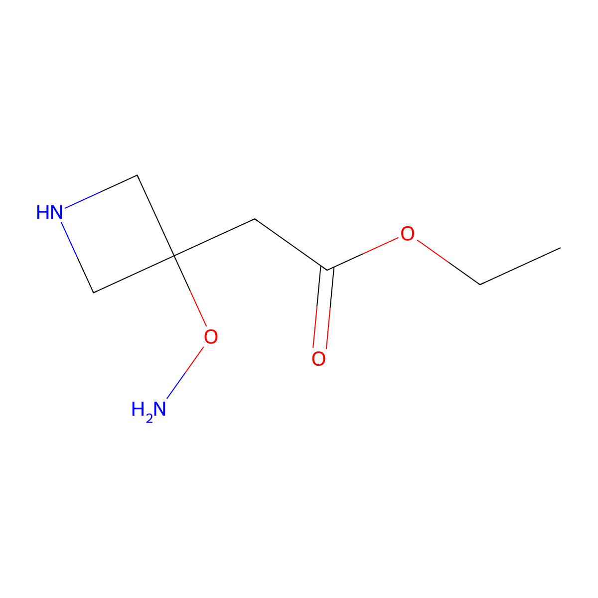Ethyl 2-[3-(aminooxy)azetidin-3-yl]acetate molecular structure, CAS 2639455-50-6