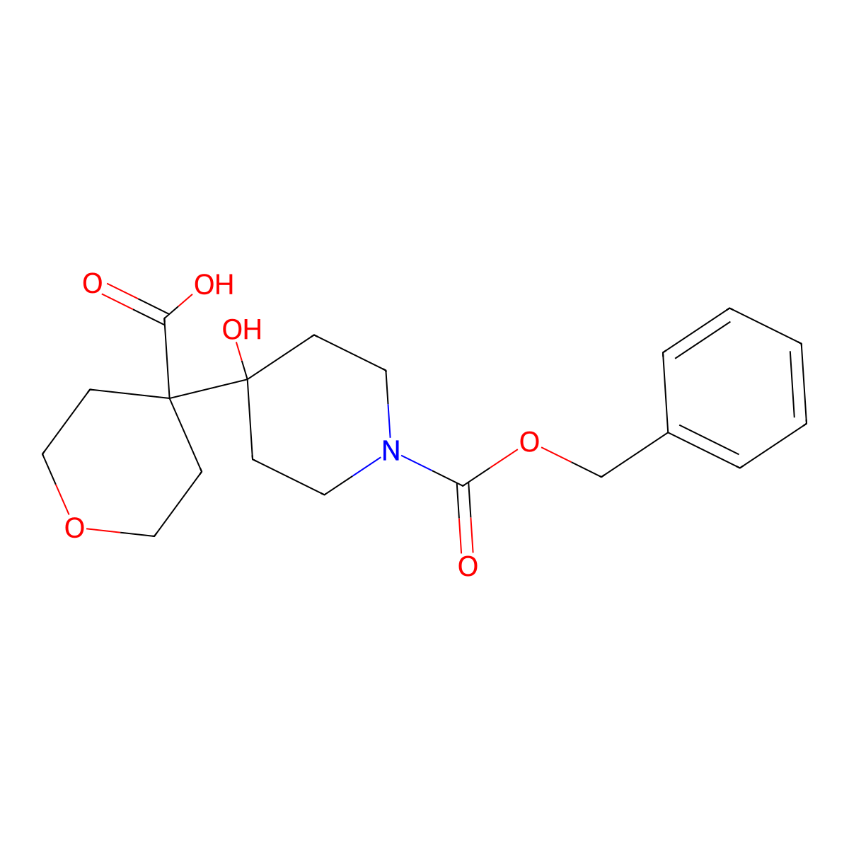 4-{1-[(Benzyloxy)carbonyl]-4-hydroxypiperidin-4-yl}oxane-4-carboxylic acid molecular structure, CAS 2639455-57-3