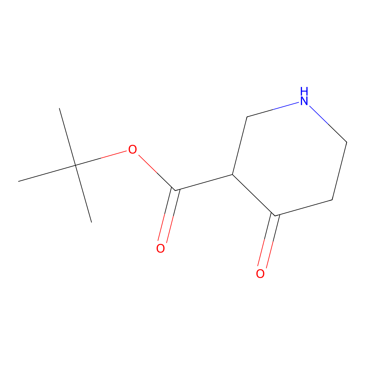 tert-Butyl 4-oxopiperidine-3-carboxylate molecular structure, CAS 2639455-59-5