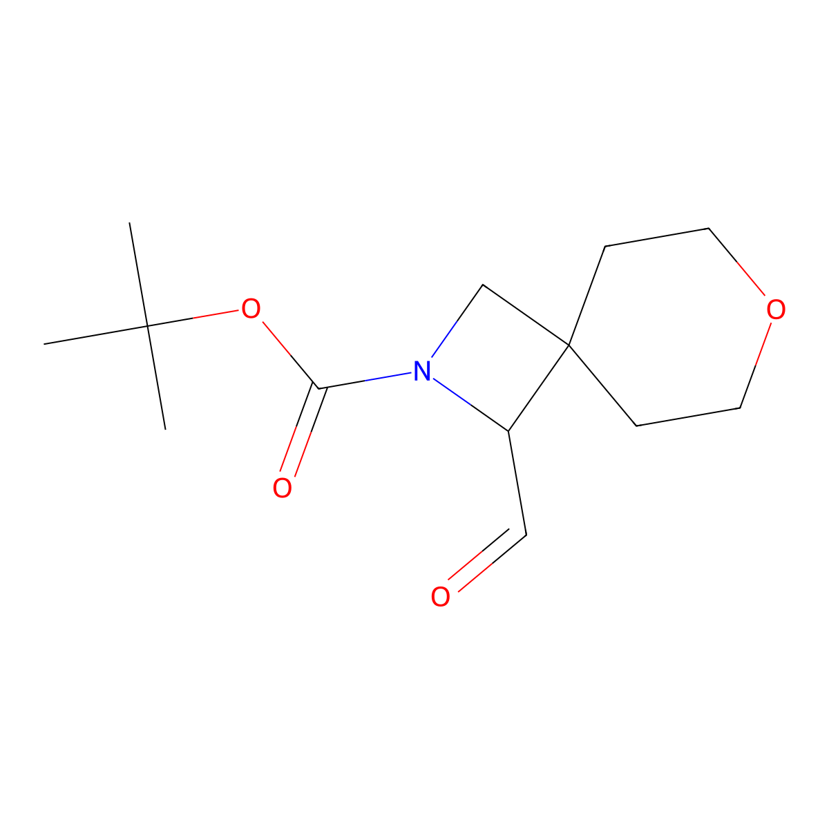 Tert-butyl1-formyl-7-oxa-2-azaspiro[3.5]nonane-2-carboxylate molecular structure, CAS 2639455-68-6
